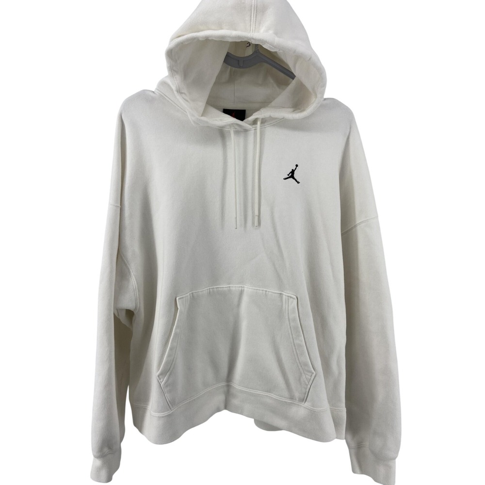Jordan Hoodie Women‎ XL White Jumpman Fleece Pullover Sweatshirt Gym Basketball